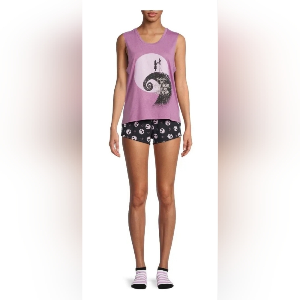 Disney Women's Tank Top, Shorts and Socks, 3-Piece Sleep Set Size XS (0-2)